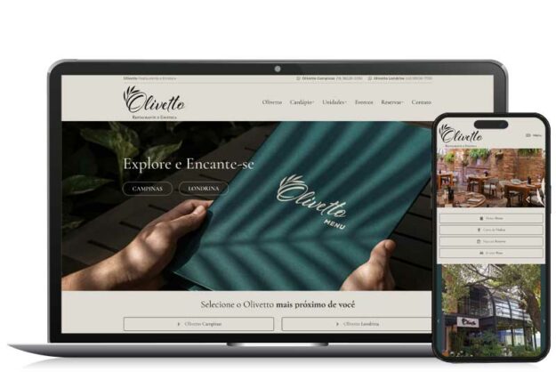 Desenvolvimento de Site para Olivetto Restaurante