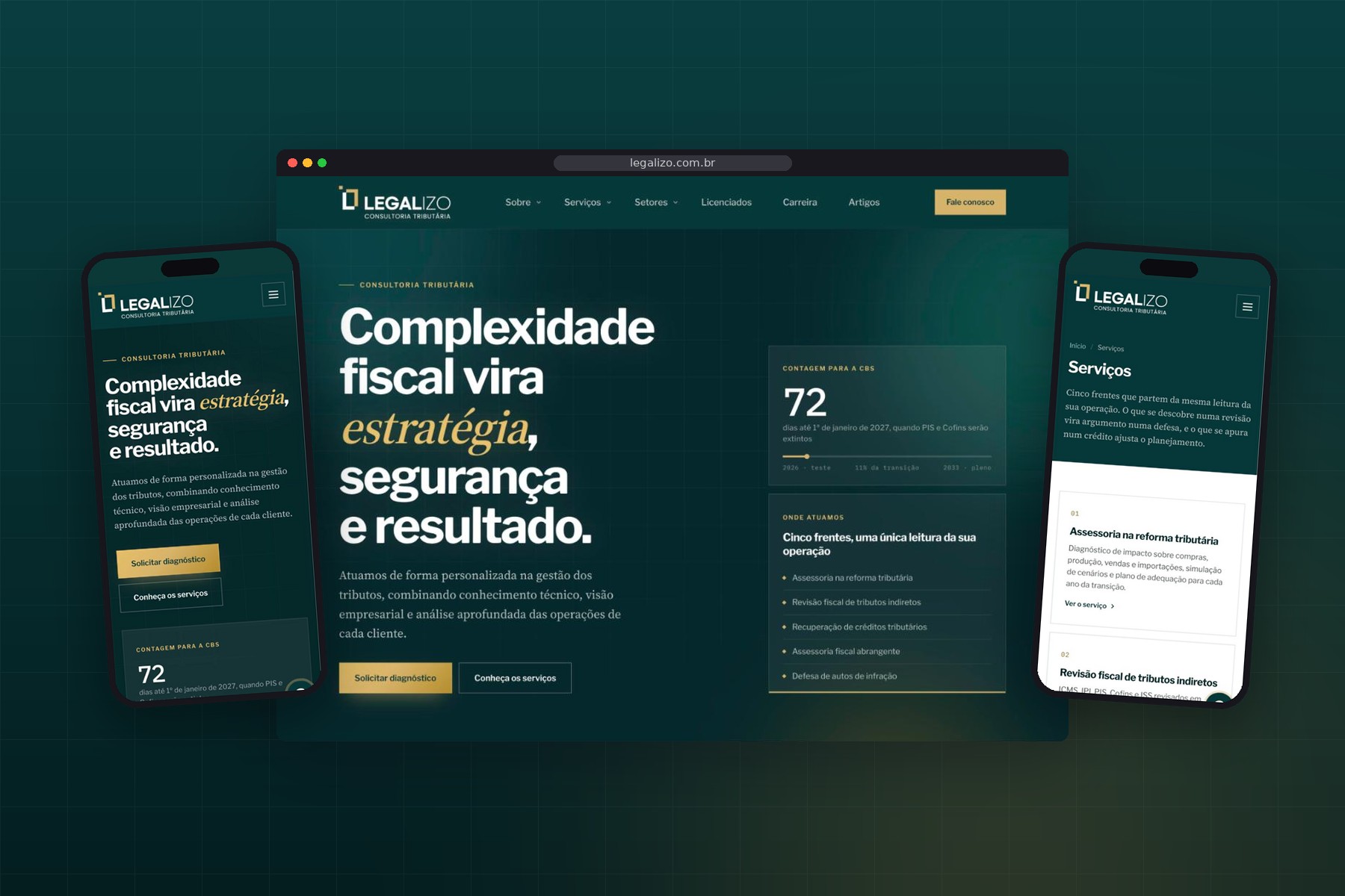 Legalizo: novo site em desktop e celular